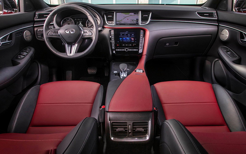 Like the exterior, the interior of the new Infiniti QX55 is