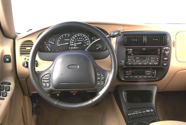 Ford Explorer steering wheel and dashboard