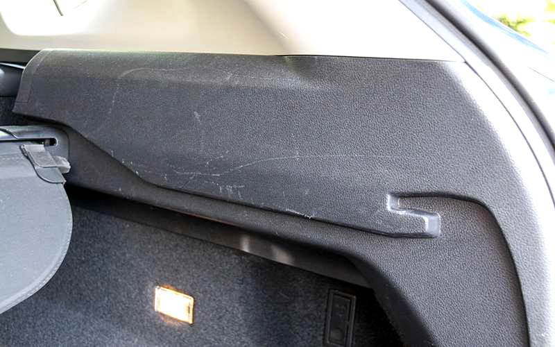 The plastic on the trunk lining is easy to scratch.  IN 